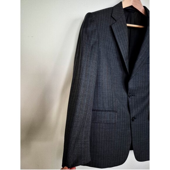 Burberry London Wool Pinstripe Blazer Charcoal Grey, Classic Suit Jacket - Picture 5 of 7
